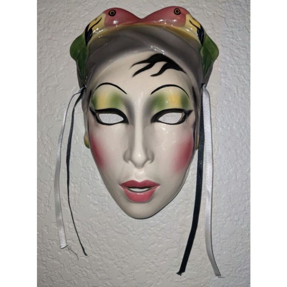 Clay Art Mask Painted Wall Decor Vintage '83-'84